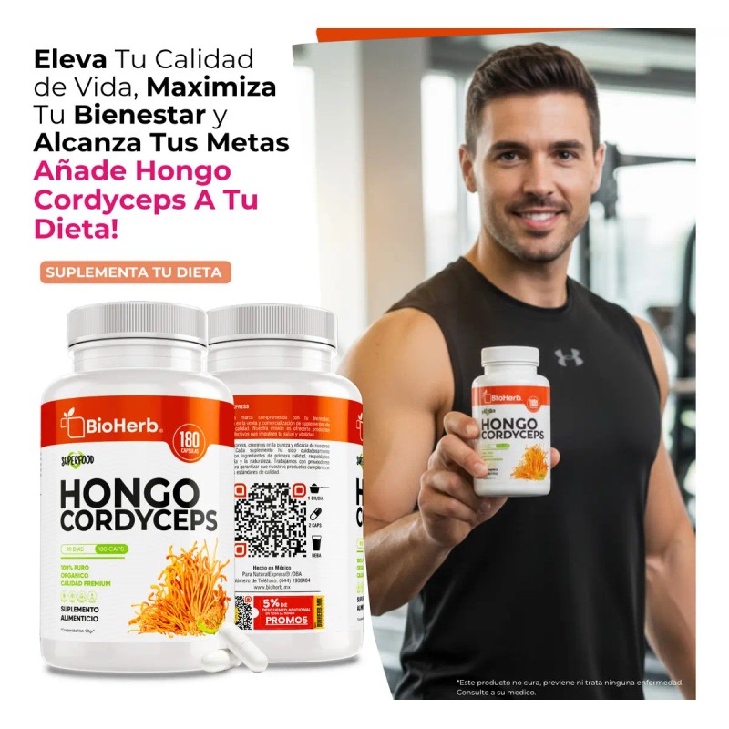 Bioherb Hongo Cordyceps Militaris Extracto 100 Puro Potente Adaptogeno Natural