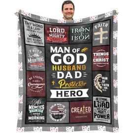 Stbyiz Christian Gifts for Men Blanket 60" X 50", Man of God Gifts, Religious Catholic Gifts for Men, Best Pastor Gifts for Christian Men, Spiritual Inspirational for Men, Mens Christian Gifts