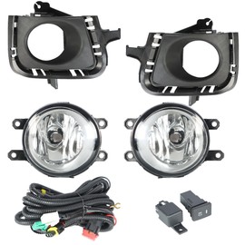 Silscvtt 2Pcs Fog Lights Assembly Replacement for 2012 2013 2014 Toyota Prius C Clear Lens W/Wiring Harness and Switch Left+Right Side