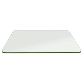 Fab Glass and Mirror 16" x 42" Rectangle 3/8" Inch Thick Tempered Pencil Edge Polish Touch Corners Glass Table Top, Clear