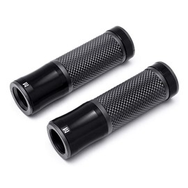 Universal 22mm 7/8" Black Motorbike Aluminium / Rubber Handgrips Hand Grips