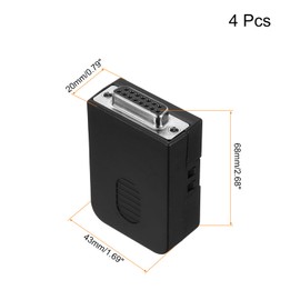 MECCANIXITY DB9 Breakout Connector, RS232 Serial Adapter Solderless Module Board with case 15 Pin 2 Row Female Port Solderless Terminal Block Adapter Pack of 4