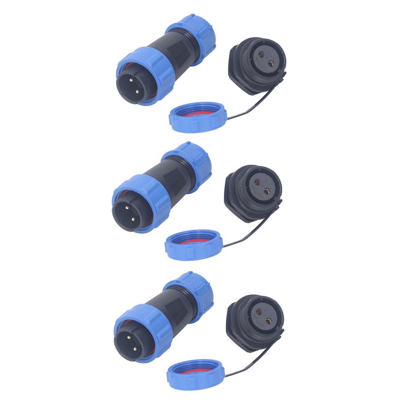 3 Pcs SP21 Aviation Connector 2 Pin IP68 Waterproof Rear