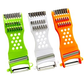 Aliotech 3PCS 5 in 1 handheld Plastic Multifunction Kitchen Peeler Grater Slicer Tool for Vegetable Cucumber Potato Carrots Cheese Chef Gadgets Tools Fruit Shredder Carving Kit