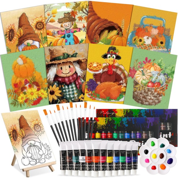 Cholemy 36 Pcs Paint and Sip Kit for Adults 8''x10''