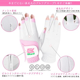 Golf Gloves for Women Both Hands Natural Lambskin and Microfiber Leather Mesh Material Soft Elastic Breathable Abrasion Resistant Non-Slip Grip Both Hands Rain Sweat Resistant All Weather Golf Wear
