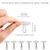100PCS Command Ceiling Hooks - Transparent Self-Adhesive Waterproof & Removable