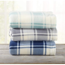 Great Bay Home Super Soft Extra Plush Plaid Fleece Sheet Set. Cozy, Warm, Durable, Smooth, Breathable Winter Sheets with Plaid Pattern. Dara Collection Brand. (Full, Navy)