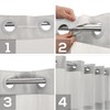 Extra Long No Hook Slub Textured Shower Curtain with Snap-in