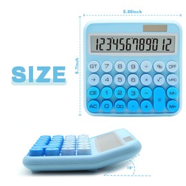 Gradient Blue Calculator, UPIHO Standard Calculator 12 Digit with Large LCD Display and Big Buttons,Blue Office Accessories for Women Desk,Cute Calculator for Office,School, Home,Business