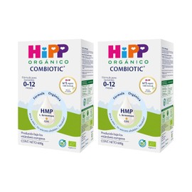 HiPP Orgánico Combiotic Fórmula para Lactantes de 0 a 12 Meses - Pack de 2 piezas (2 x 600 gr = 1.2 kg) con Probióticos y Prebióticos, Metafolin, DHA y ARA, Vitaminas y Minerales