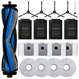Fixbetter accessories set for Deebot T50 Max Pro Omni Robot vacuum cleaner replacement, 1 roll brush, 4 filters, 4 dust bags, 4 wiping pads, 4 side brushes spare parts for sweeping machines