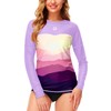 Deerose Rash Guard Womens Long Sleeve Gradient Shirts for Swimming