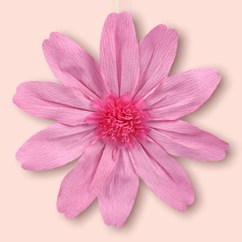 MIJOMA XL 3D Paper Flower, Paper Blossom, Crepe Paper Flower for Hanging, Diameter 30 cm, Party Decoration for Birthday, Bachelorette, Wedding, Baby Shower, Bridal Shower, Party Decoration (Pink)