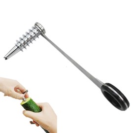 Piranha Spiral Slicer, Stainless Steel Veggie Cutter Manual Screw Peelers Kitchen Vegetable Gadgets for Potatoes, Cucumbers & Carrots