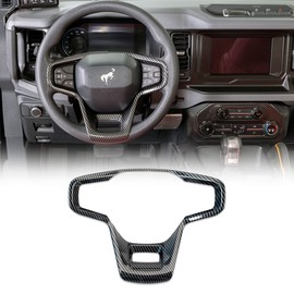 IAG I-Line Gloss Carbon Steering Wheel Accent Cover for Ford Bronco 2021+ (Not Sport or Raptor)