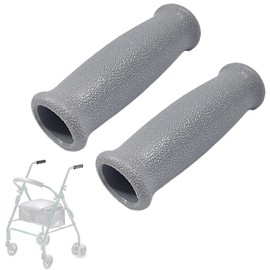 Crutch Hand Grips for Rollator Walker Replacement - Elderly & Disabled Patient Handgrips Accessories, 1", 2 Pcs (Grey)