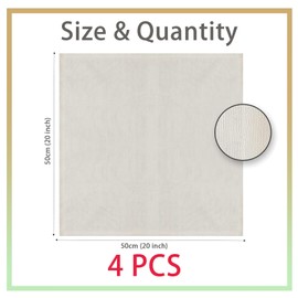 Tehttz 4Pcs 50x50cm Cheesecloth for Straining, Organic Unbleached Cotton Cheesecloth with Hemmed Edge, Reusable Washable Unbleached Pure Cotton Cheesecloth for Cooking Brewing Coffee Tea