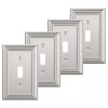 DEWENWILS 4-Pack Toggle Wall Plates, Brushed Nickel Light Switch Cover,