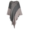 Womens Poncho Sweater V Neck Striped Pullover Soft Scarf Wrap