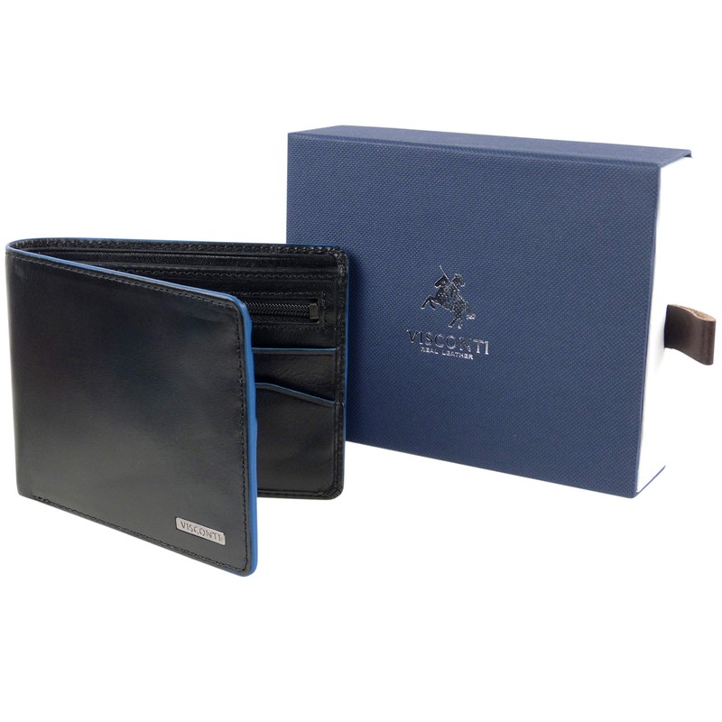 Mens Quality Italian Leather Stylish RFID Protected BI FOLD Wallet
