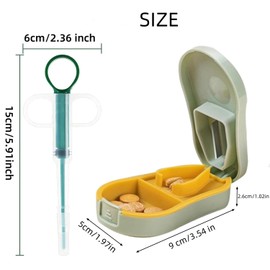 Paifeancodill Pet Piller Gun, Pets Pill Shooter & Pill Crusher and Cutter, Dog Pill Shooter, Tablet Soft Tip Syringe, Tablet Feeder Pet Pill Plunger Popper, Pet Medical Feeding Dispenser Tool (Green)