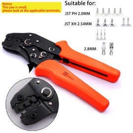 Twidec/Wire Crimping Pliers 0.25-1mm² Dupont Crimping Tool Ratcheting Wire 30-18AWG Crimping Tools Manual Crimp Fold Tool For 3.96mm, 2.54mm, 2.5mm Dupont JST XH Connectors SN-28B