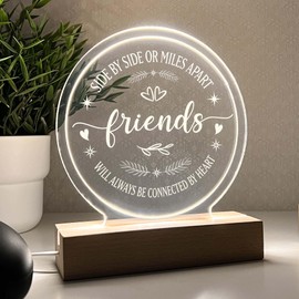 MIRROR MANIA Side by Side or Miles Apart, Moving Away Gift, Sibling Distance, Christmas Gift, Long Distance Gift, Night Light LED Sisters Bestie Gift Gift. Handcrafted in CT, USA.