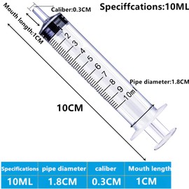 HaBeuniver 10ml Luer Slip Syringe with Measurement - 30 Pack - Bulk Package, Disposable - Plastic Syringe for Scientific Labs, Feeding Pets, Refilling and Measuring Liquids