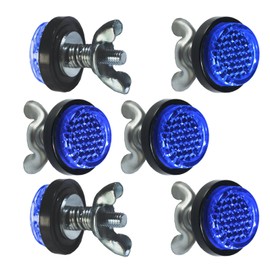 Deep Blue Reflectors Motorcycle License Plate Bolts and Nuts Mini Decorative M5 Screw Tag Bolt Round Reflective for Bike(6Pieces) (Blue)