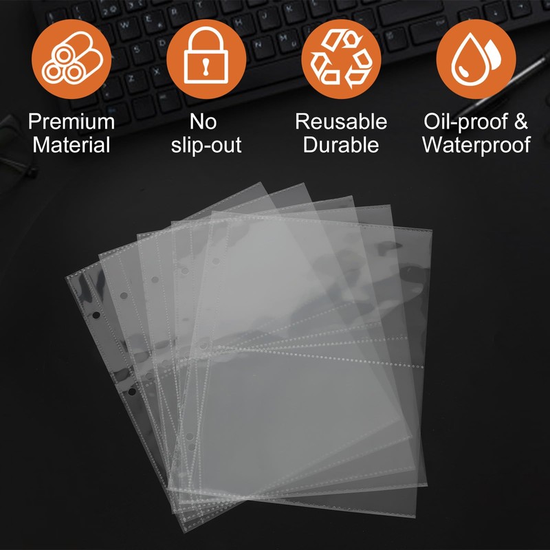 TAOLABV 50 Pack Recipe Card Page Protectors, Easy Storage, 4x6