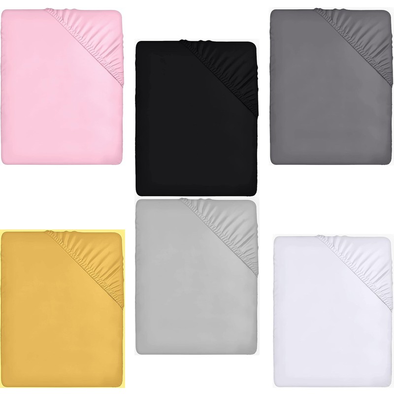 EV DEKOR Extra Deep Fitted Sheet Single, Grey - Deep