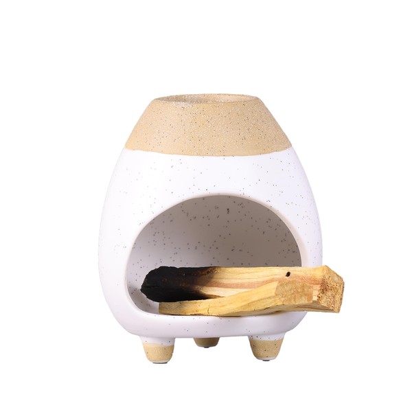 suruim Ceramic Palo Santo and Incense Holder Burner with Ash