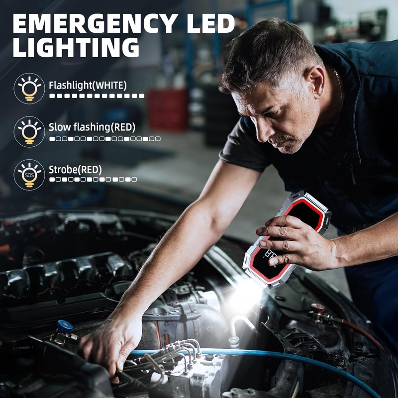 Jump Starter with Air Compressor, 5000A Peak Car Battery Jump