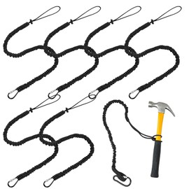 Pack of 6 Tool Safety Lanyard Tool Fall Protection with Carabiner Hook Extendable Tool Lead Fall Protection Safety Rope Safety Lead for Working at Height