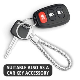 Aipaide 20PCS Braided Leather Keychain Strap Keyring Car Keyring Handmade Braided strap Keychain 20 Colors