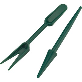 Connex 2-Piece Dibber Set Consisting of Dibber and Fork for Moving Seedlings, Made of High-Quality Plastic,Planting Aid, Garden Tool for Sowing, FLOR78850