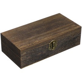 TEHAUX Rectangular Wooden Jewelry Box, Vintage Keepsake Storage Box with Lid for Women, Wooden Treasure Chest for Home Decor, 8.07 X 4.13 X 2.55 Inches, Coffee