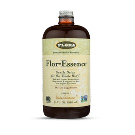 Flora Flor Essence Liquid Tea Blend 32oz LARGE - Gentle Detox Cleanse with Burdock Root, Slippery Elm, Kelp, Thistle - Premium Organic Ingredients