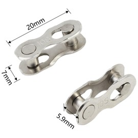 Hyamass 4 Pairs Bicycle Missing Link 10 Speed Chain Reusable Steel Bike Chain Link (Silver)