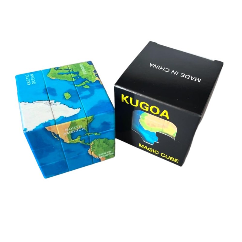 3x3x3 World Map Design Speed Cube Geography Puzzle,Educational Brain Teaser
