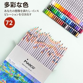 Marco Pencil Oil-Based Colored Pencils 72-Color Set Model 7100 Type Standard Color | Hexagonal Shaft Soft Lead Wooden | For Children, Beginners, Art Students | For Drawing Cute Stationery Gift