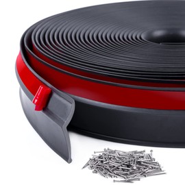 36FT Garage Door Seal Top and Sides Adhesive Backed Weather Stripping Replacement Garage Door Seal Universal Weatherproofing Garage Door Trim includes Nails (Black)