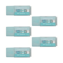 Tombow CT-CM5C40-5P MONO Correction Tape, Mono Pocket, Tape Width 0.2 inches (5 mm) x 13.1 ft (4 m), Blue, 5 Pieces