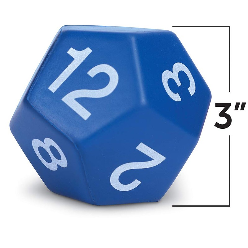 Learning Resources Jumbo Foam Polyhedral Dice, 5 Dice, 4, 8,