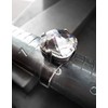 Sparkly Clear Crystal Ring with Antique Silver Plated Adjustable Band