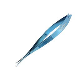 Sandbros Cuticle Scissors Extra Fine Nail Scissors Cuticle Trimmer Fine Pointed Tip for Dry, Dead Skin,Skin Care,Eyebrow, Eyelash, Trim Nail and Dry Skin (Blue Straight)