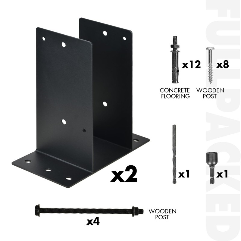 Heavy Duty Steel Post Base, 6''x6'' (Internal 5.5"x5.5"), Concrete Post