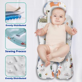 TinyLiu Universal Stroller Seat Liner Summer Cooler Gel Mat Pad Infant Car Seat Liner Breathable Summer Cooling Liner for Stroller and Safety Seat and Baby Dining Chair(Bear)