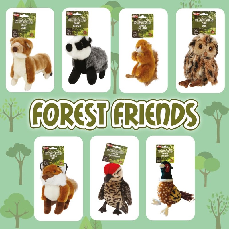 Animal Instincts Forest Friends Plush Squeaky Dog Toy Soft Comfort
